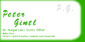 peter gintl business card