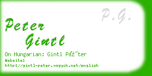 peter gintl business card